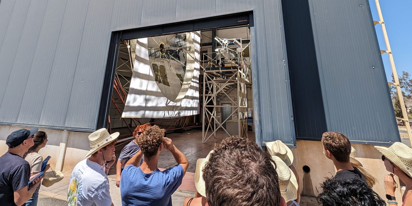 UF Engineering students observe a solar furnace earlier this summer at Plataforma Solar de Almeria in Spain. (Jonathan Scheffe)